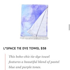New L*Space Cotton Tie Dye Beach Towel